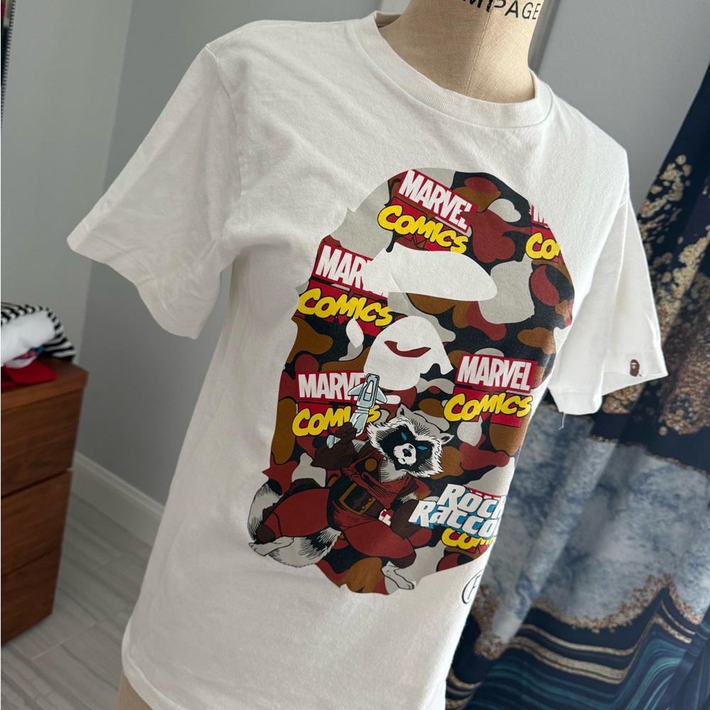 SOLD OUT - BAPE x Marvel Camo Rocket Raccoon Tee